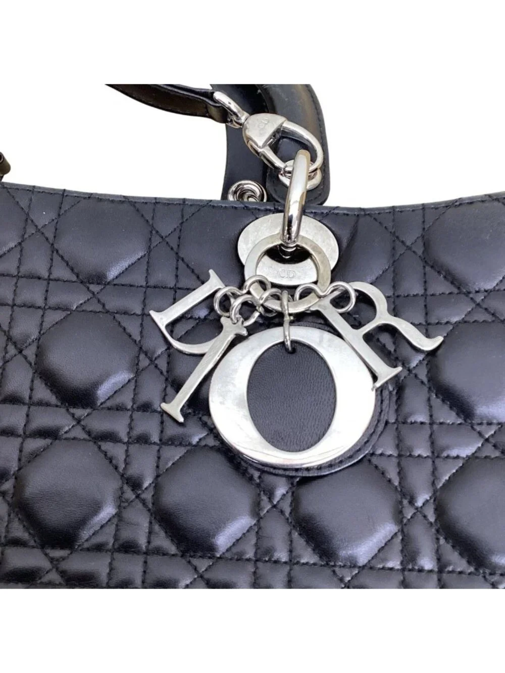 Dior Lady Cannage Stitch 2-Way Bag Black